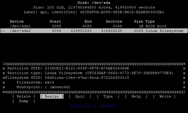 Yeni partition boyutu