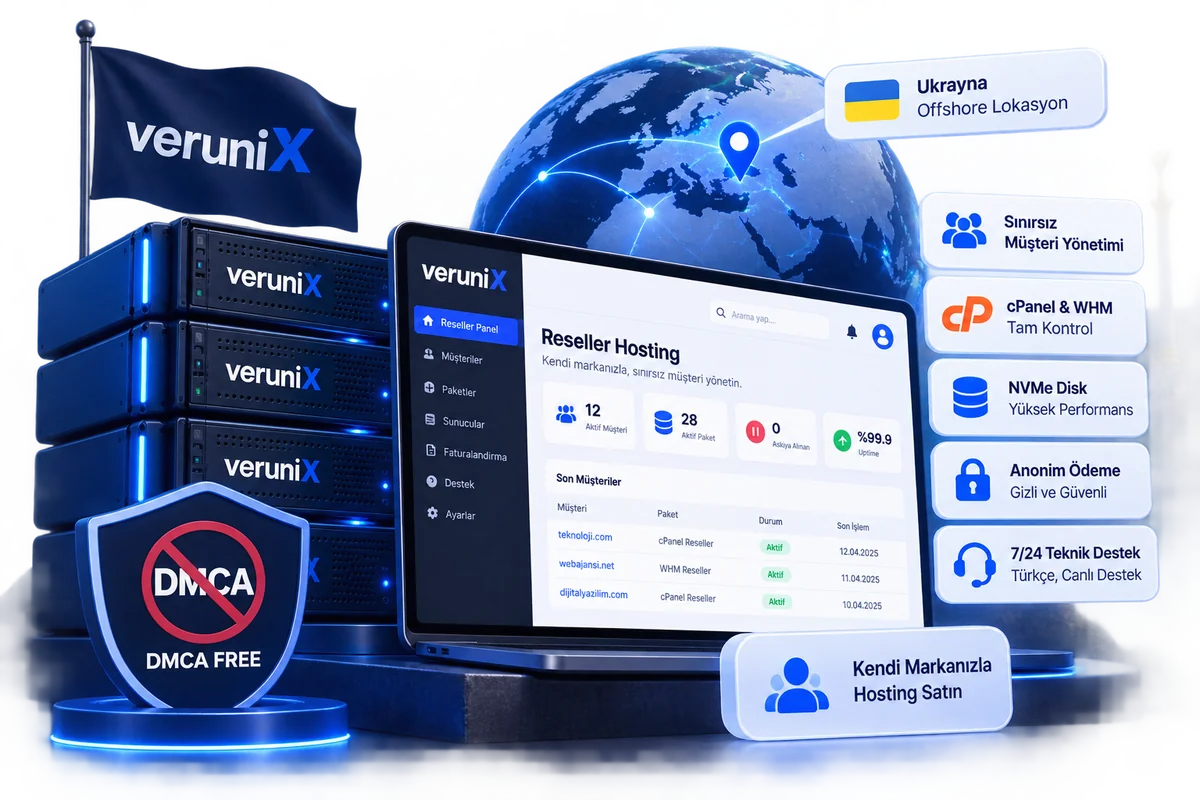 Verunix Offshore Reseller Hosting: Ukrayna lokasyonlu bayi hosting paketleri