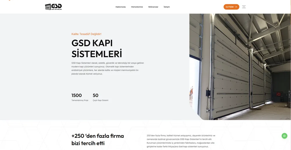 GSD Kapı Sistemleri Web Sitesi