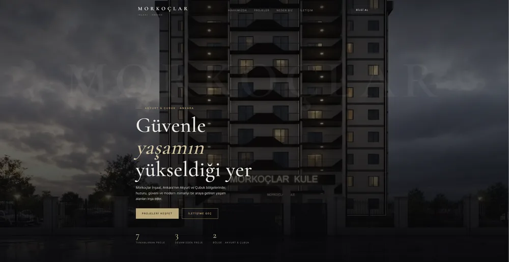Morkoçlar İnşaat Web Sitesi