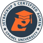 JetBackup 5 Certified Admin sertifika logosu
